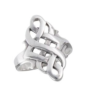 Sterling Silver Heavy Celtic Endless Knot Ring – Size 8
